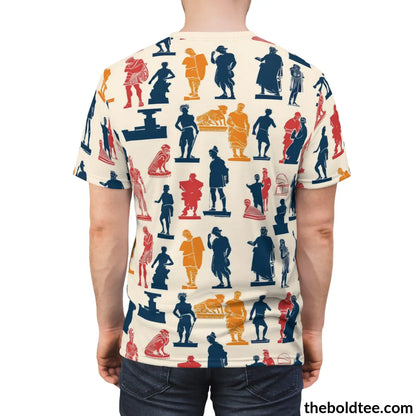 Greek Statues Tee - Premium All Over Print Crewneck Shirt Prints