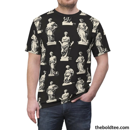 Greek Statues Tee - Premium All Over Print Crewneck Shirt Prints