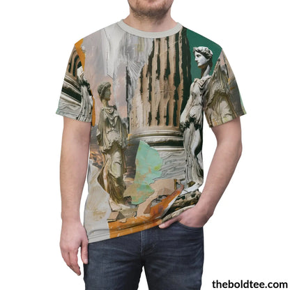 Greek Statues Tee - Premium All Over Print Crewneck Shirt Prints