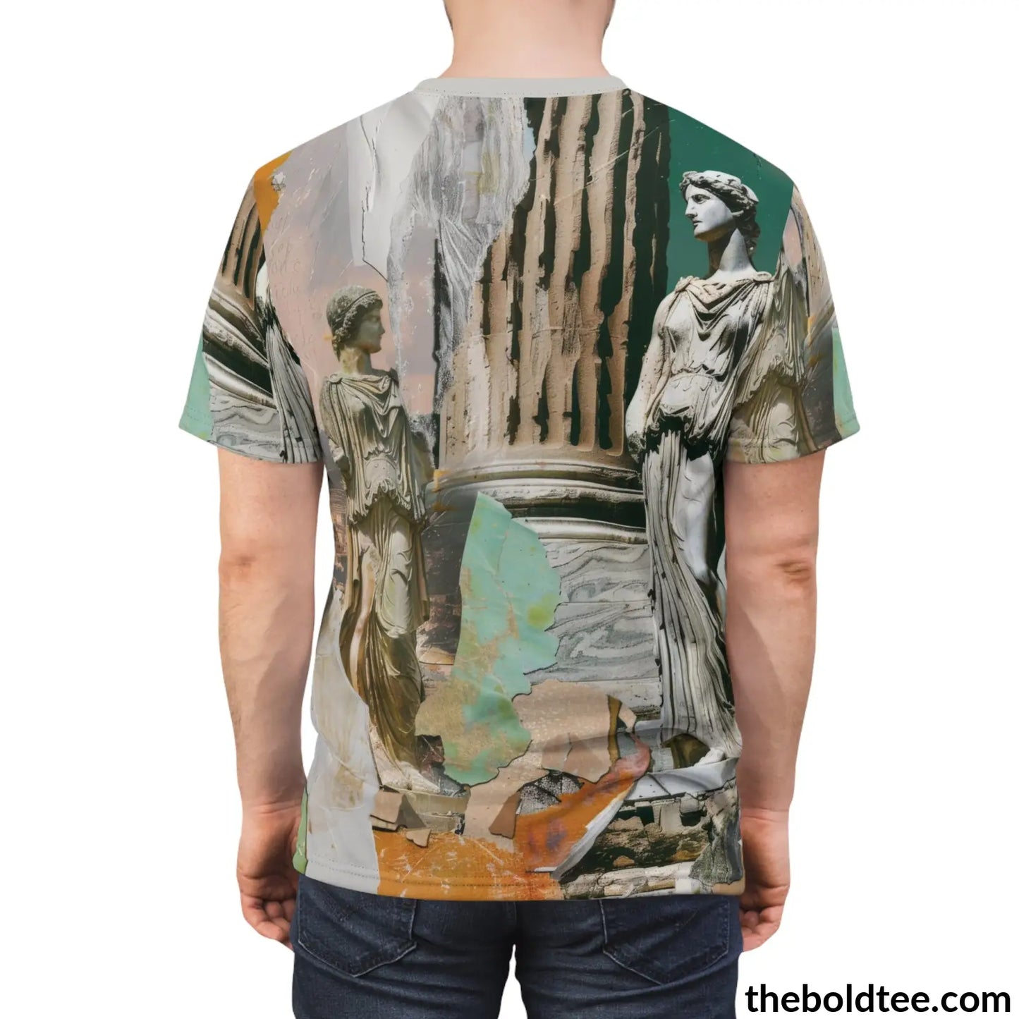 Greek Statues Tee - Premium All Over Print Crewneck Shirt Prints