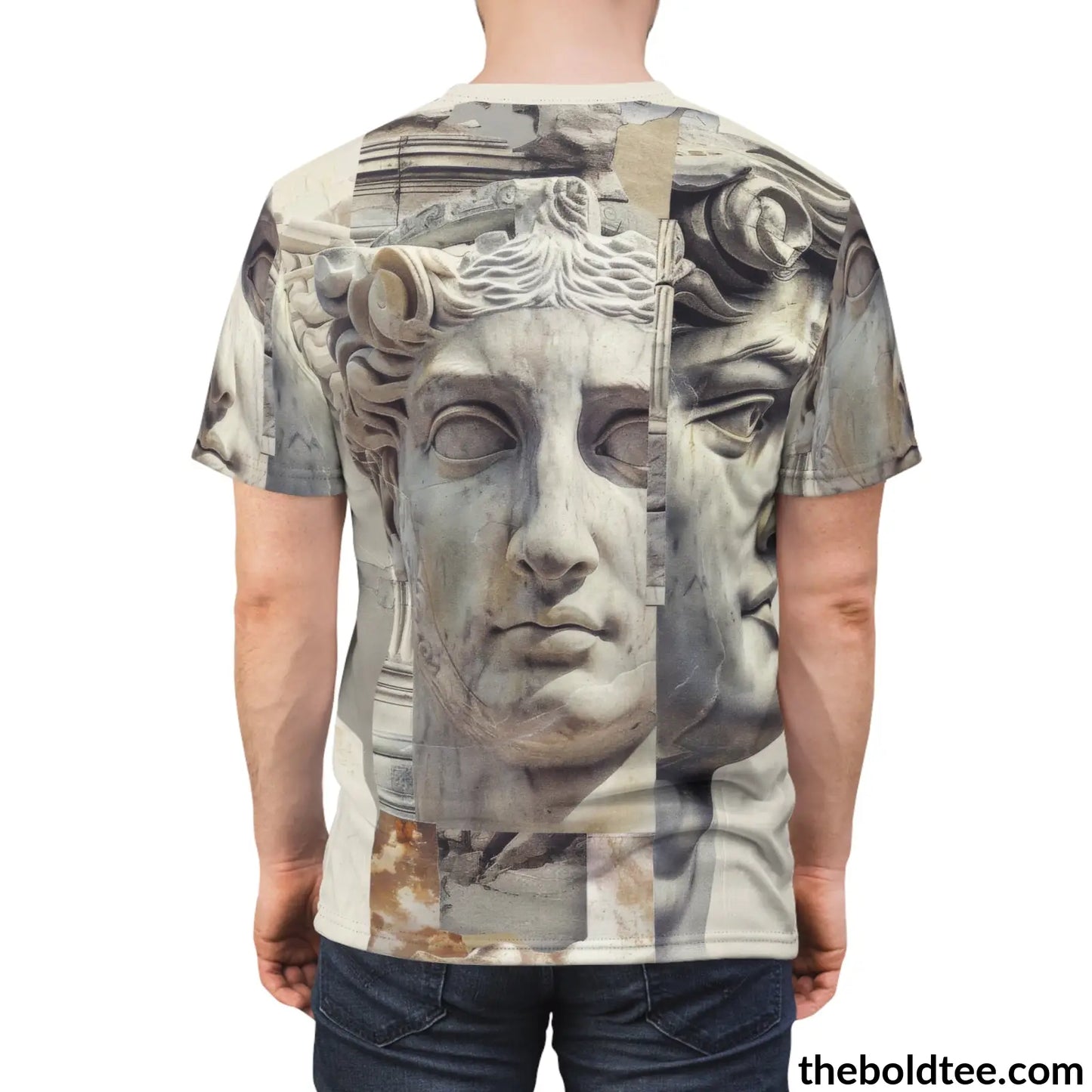 Greek Statues Tee - Premium All Over Print Crewneck Shirt Prints