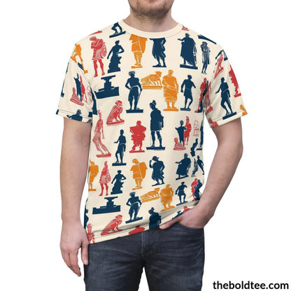 Greek Statues Tee - Premium All Over Print Crewneck Shirt Prints