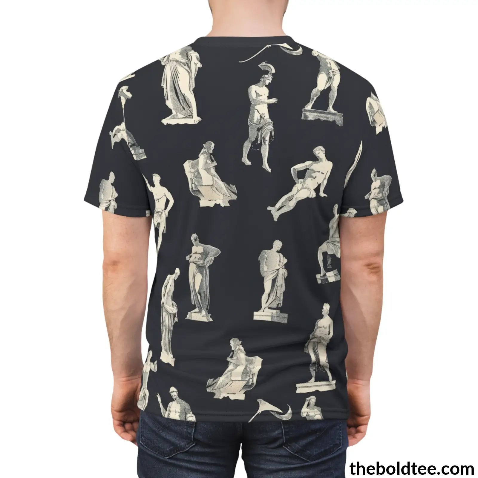 Greek Statues Tee - Premium All Over Print Crewneck Shirt Prints