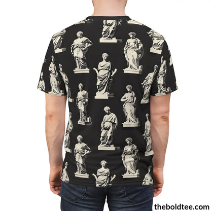 Greek Statues Tee - Premium All Over Print Crewneck Shirt Prints