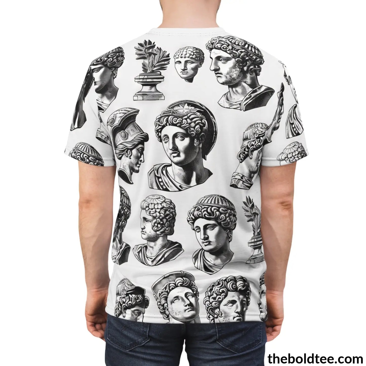 Greek Statues Tee - Premium All Over Print Crewneck Shirt Prints