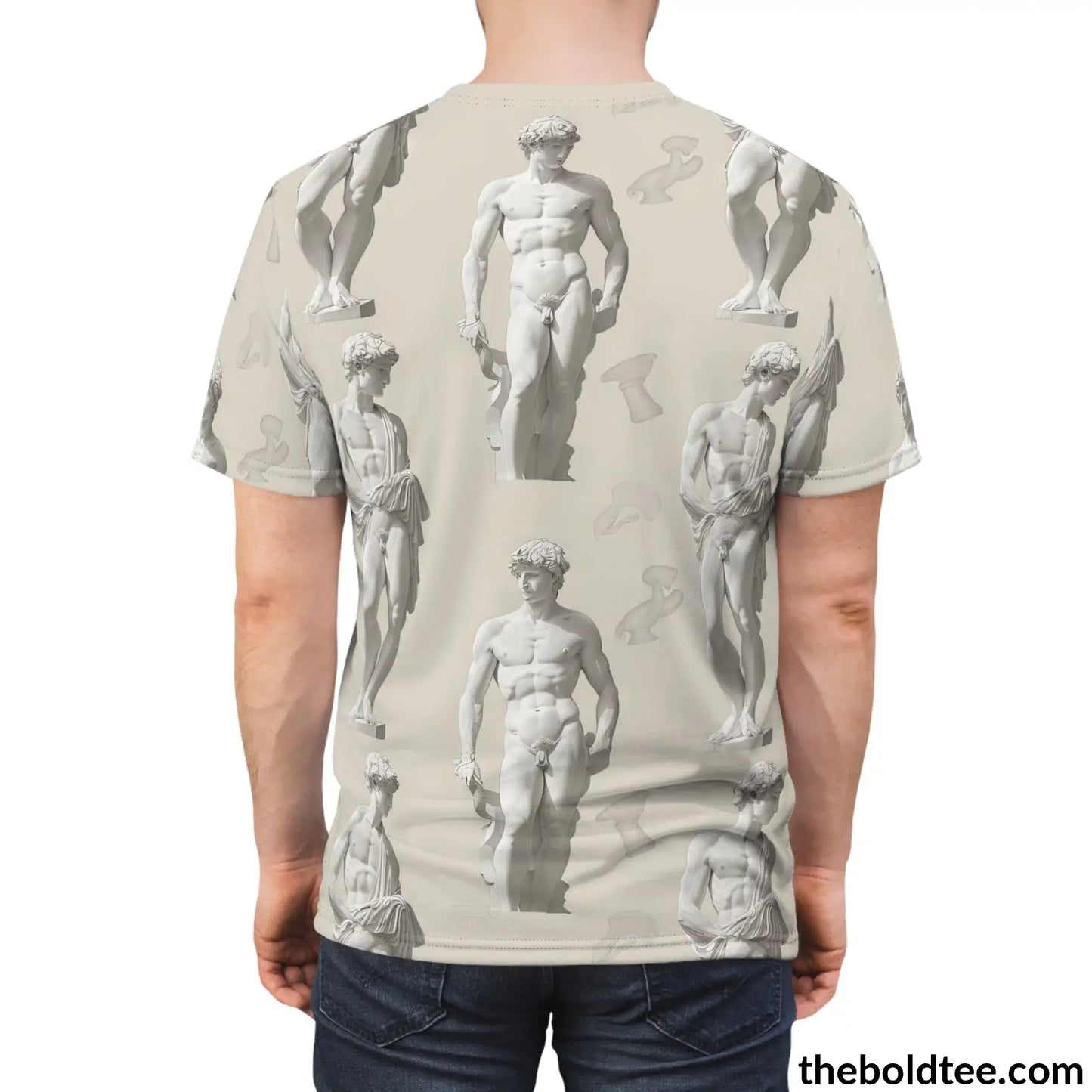 Greek Statues Tee - Premium All Over Print Crewneck Shirt Prints