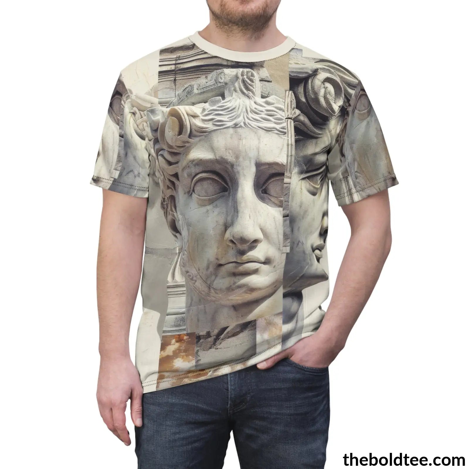 Greek Statues Tee - Premium All Over Print Crewneck Shirt Prints