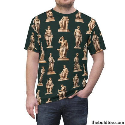 Greek Statues Tee - Premium All Over Print Crewneck Shirt Prints