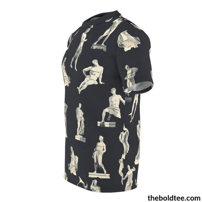 Greek Statues Tee - Premium All Over Print Crewneck Shirt Prints