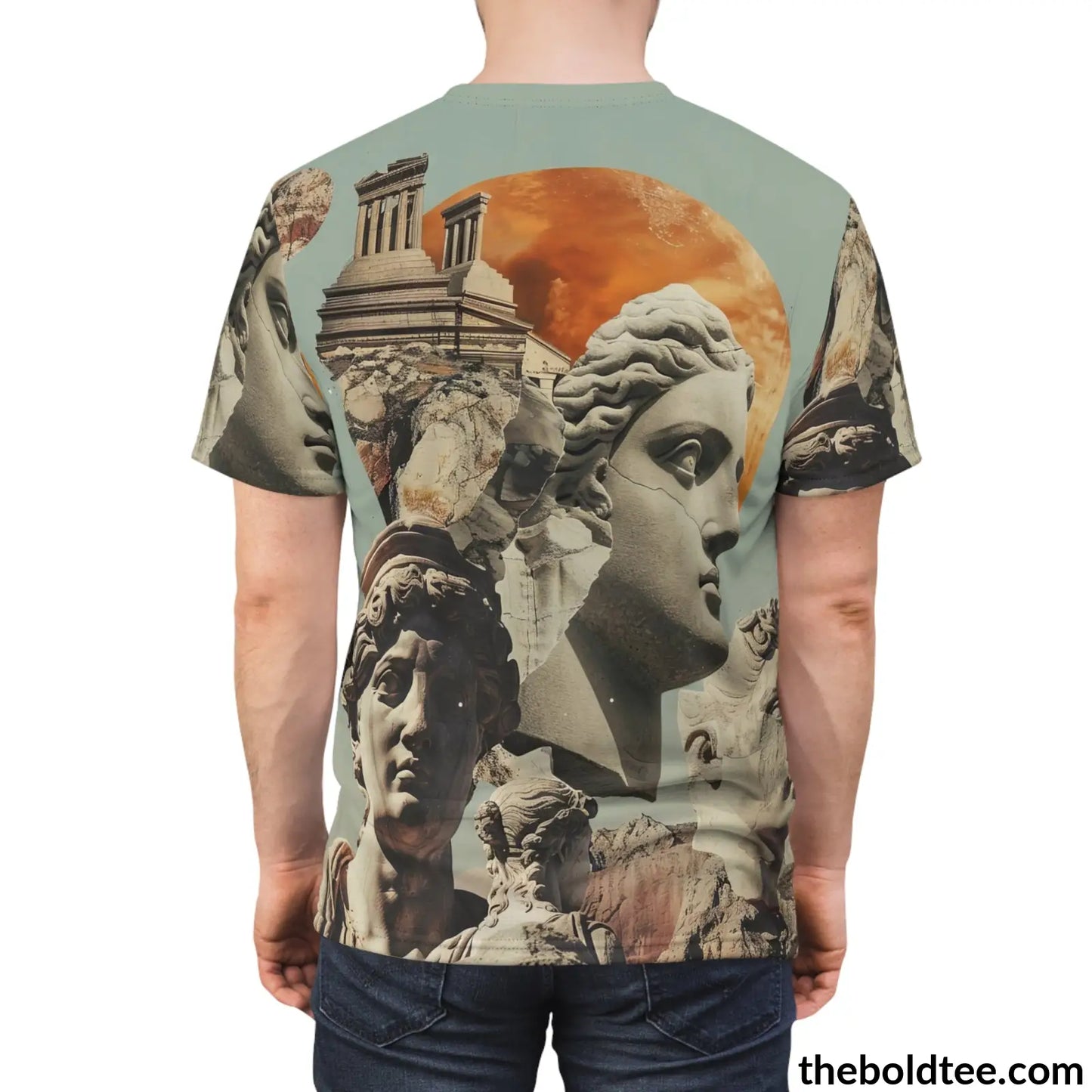 Greek Statues Tee - Premium All Over Print Crewneck Shirt Prints