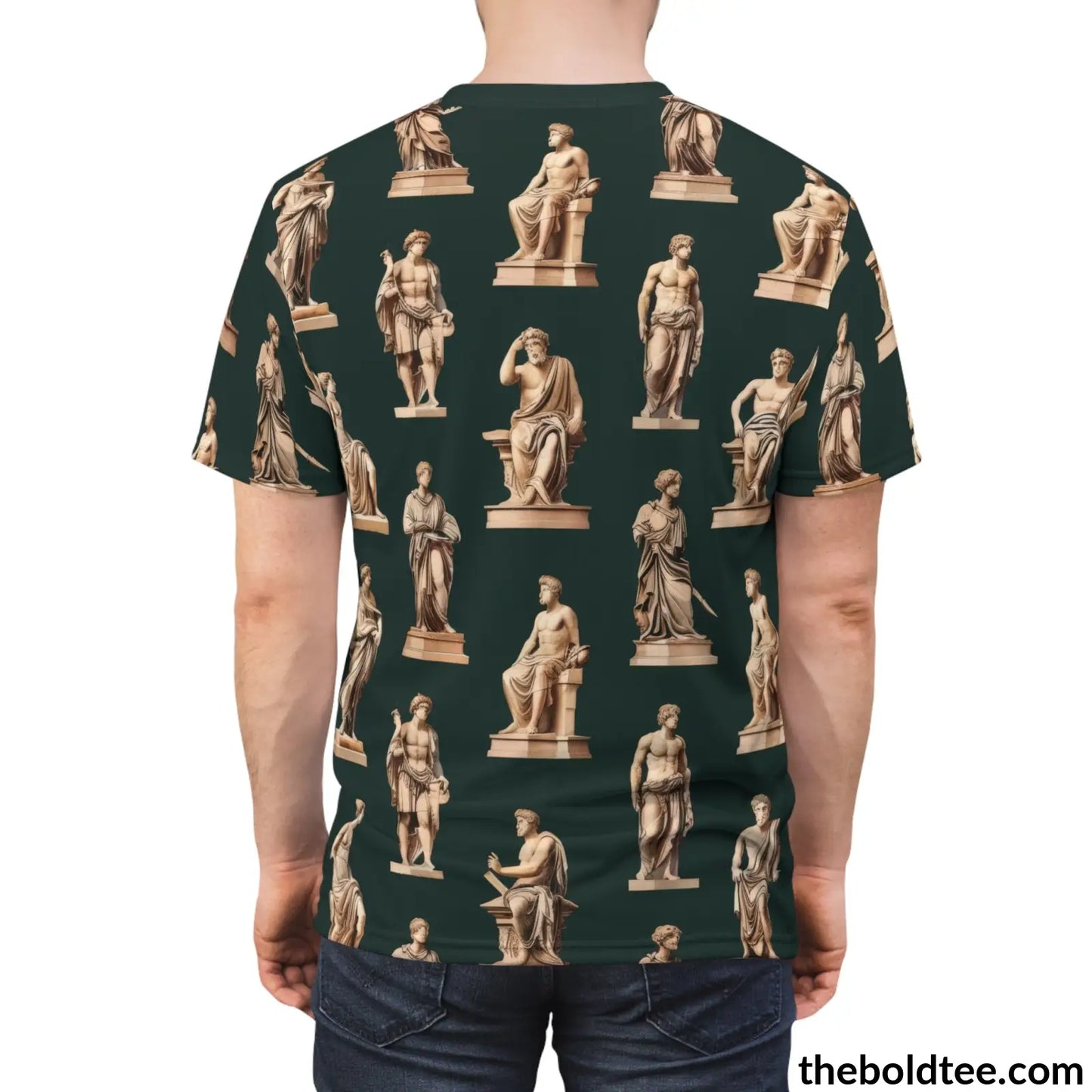 Greek Statues Tee - Premium All Over Print Crewneck Shirt Prints