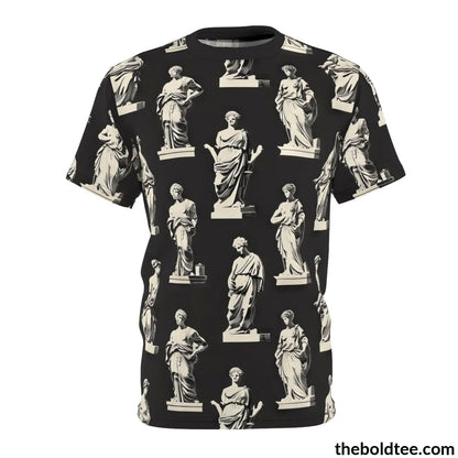 Greek Statues Tee - Premium All Over Print Crewneck Shirt S Prints