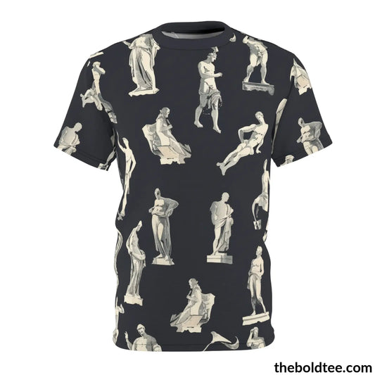 Greek Statues Tee - Premium All Over Print Crewneck Shirt S Prints