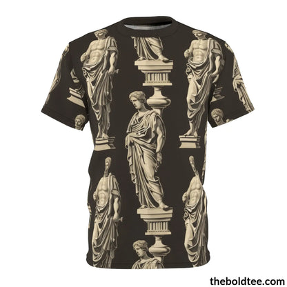 Greek Statues Tee - Premium All Over Print Crewneck Shirt Black Stitching / 6 Oz. S Prints