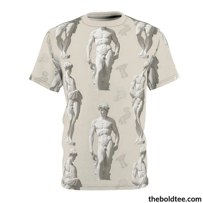 Greek Statues Tee - Premium All Over Print Crewneck Shirt Black Stitching / 6 Oz. S Prints