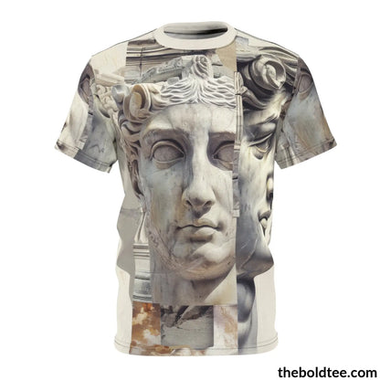 Greek Statues Tee - Premium All Over Print Crewneck Shirt Black Stitching / 6 Oz. S Prints