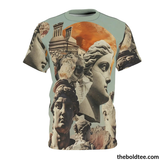 Greek Statues Tee - Premium All Over Print Crewneck Shirt Black Stitching / 6 Oz. S Prints