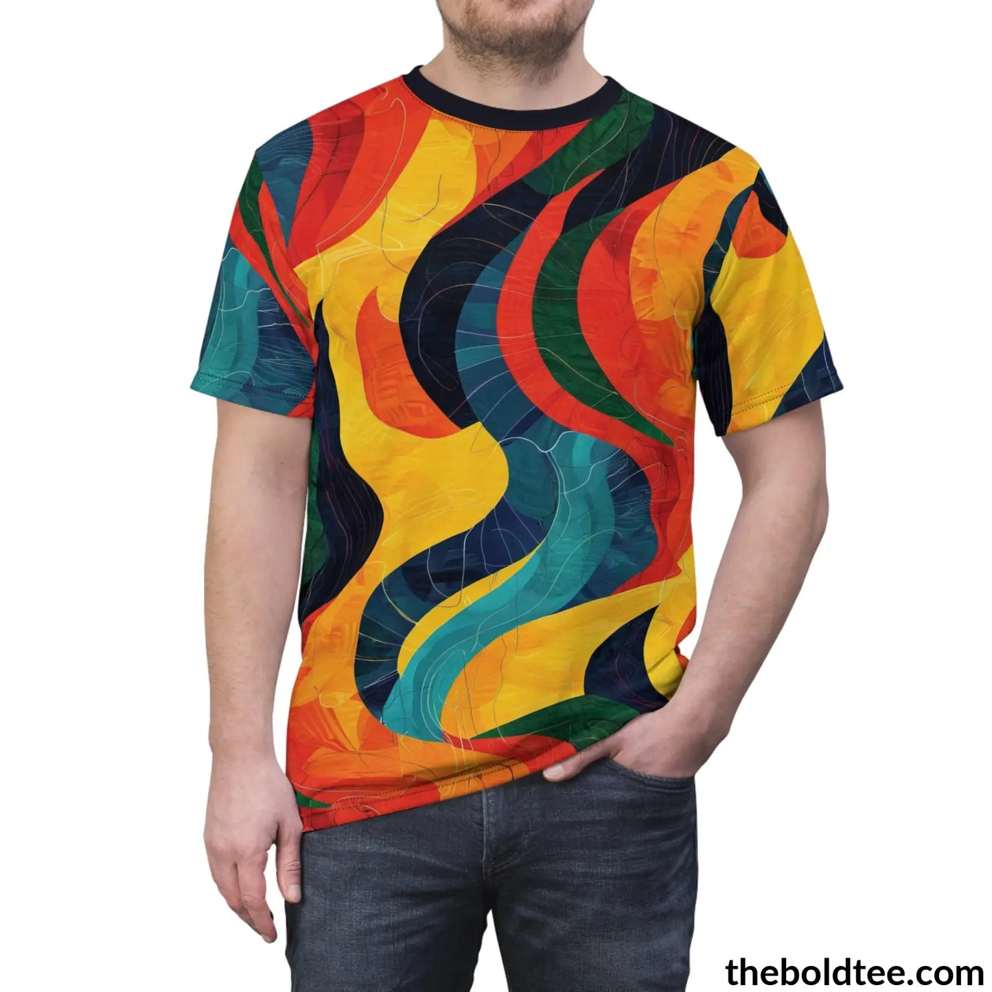 Happy Colors Tee - Premium All Over Print Crewneck Shirt Prints