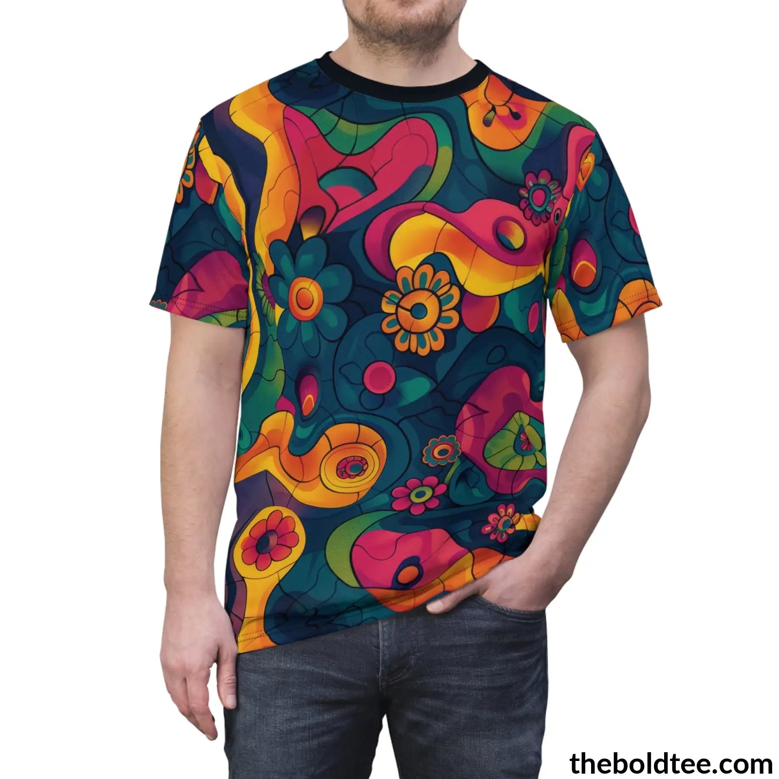 Happy Colors Tee - Premium All Over Print Crewneck Shirt Prints