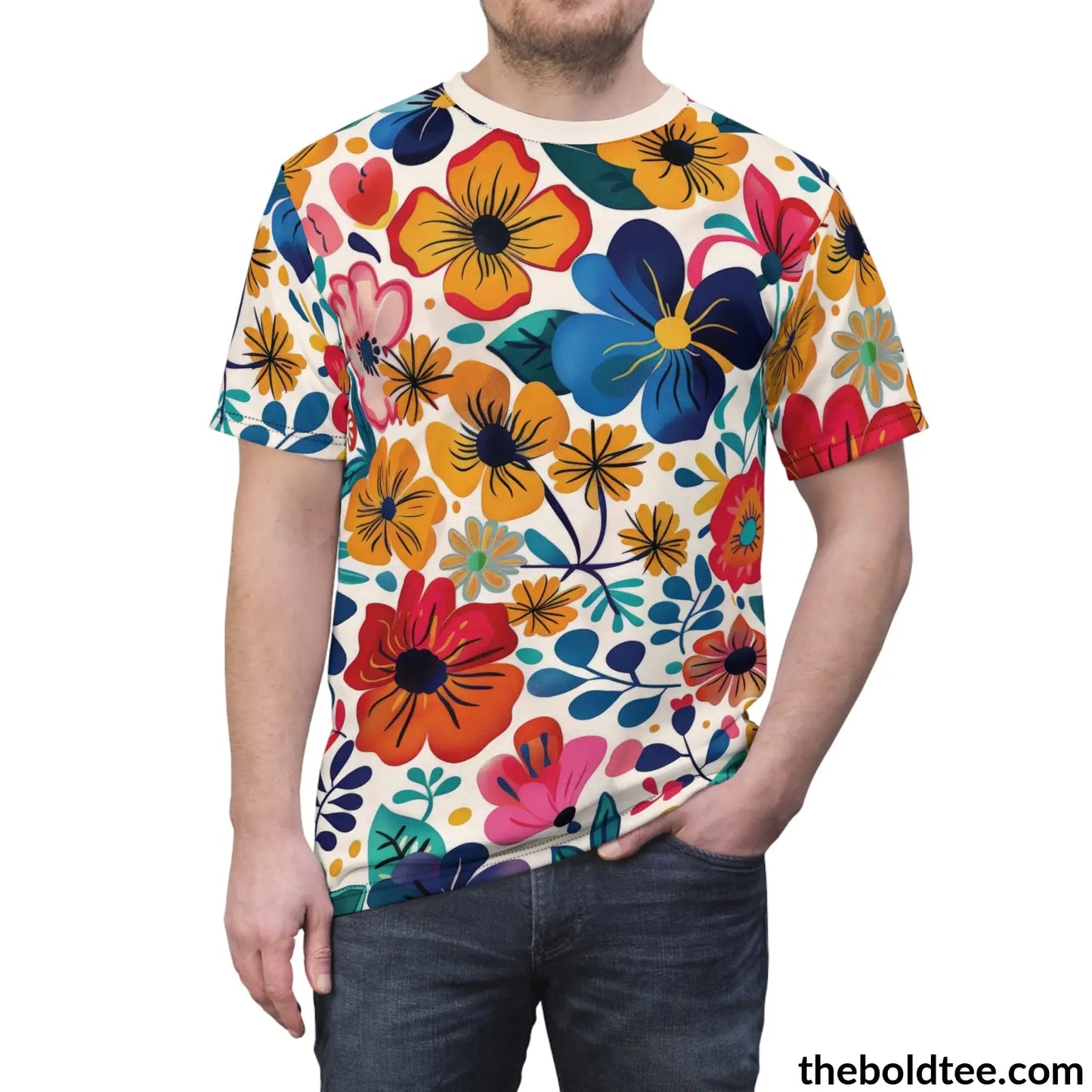 Happy Colors Tee - Premium All Over Print Crewneck Shirt Prints