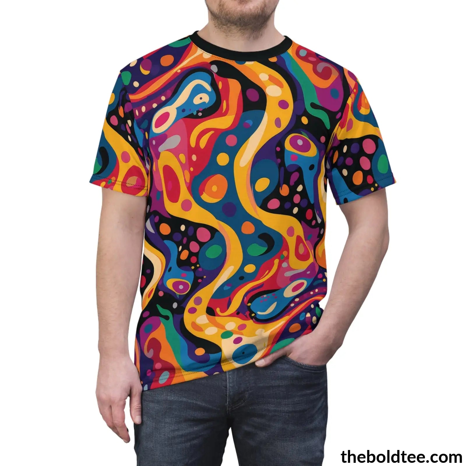 Happy Colors Tee - Premium All Over Print Crewneck Shirt Prints