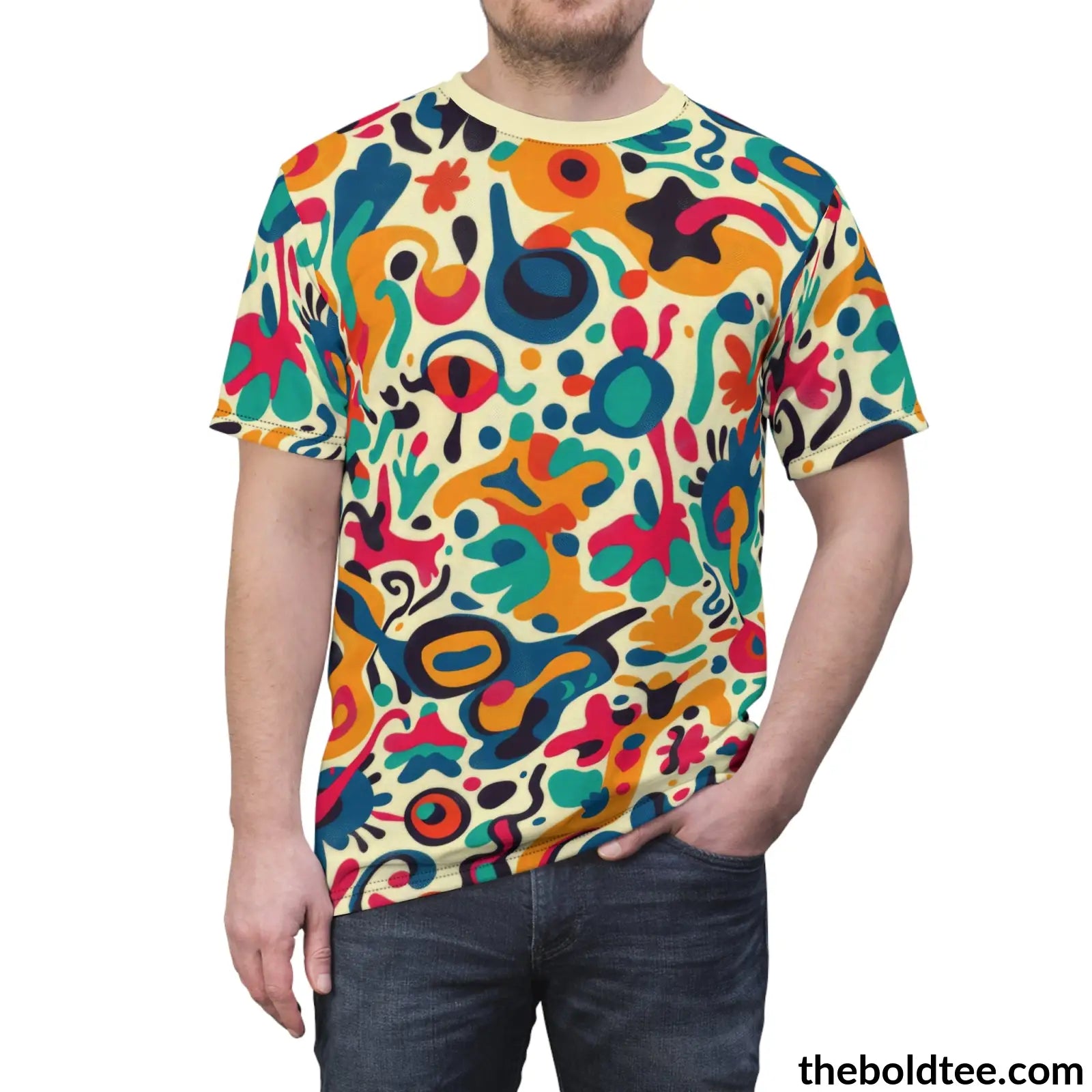 Happy Colors Tee - Premium All Over Print Crewneck Shirt Prints