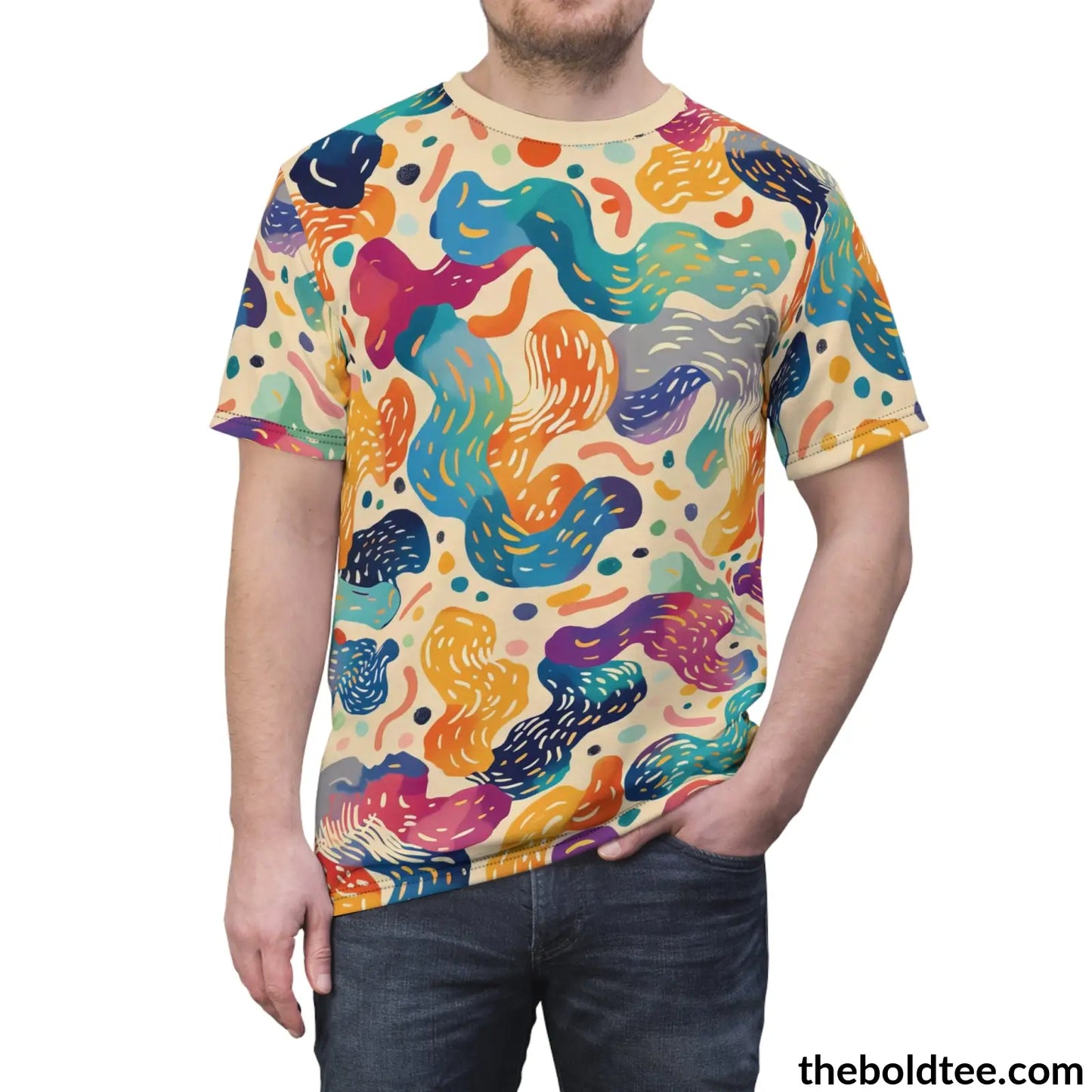 Happy Colors Tee - Premium All Over Print Crewneck Shirt Prints