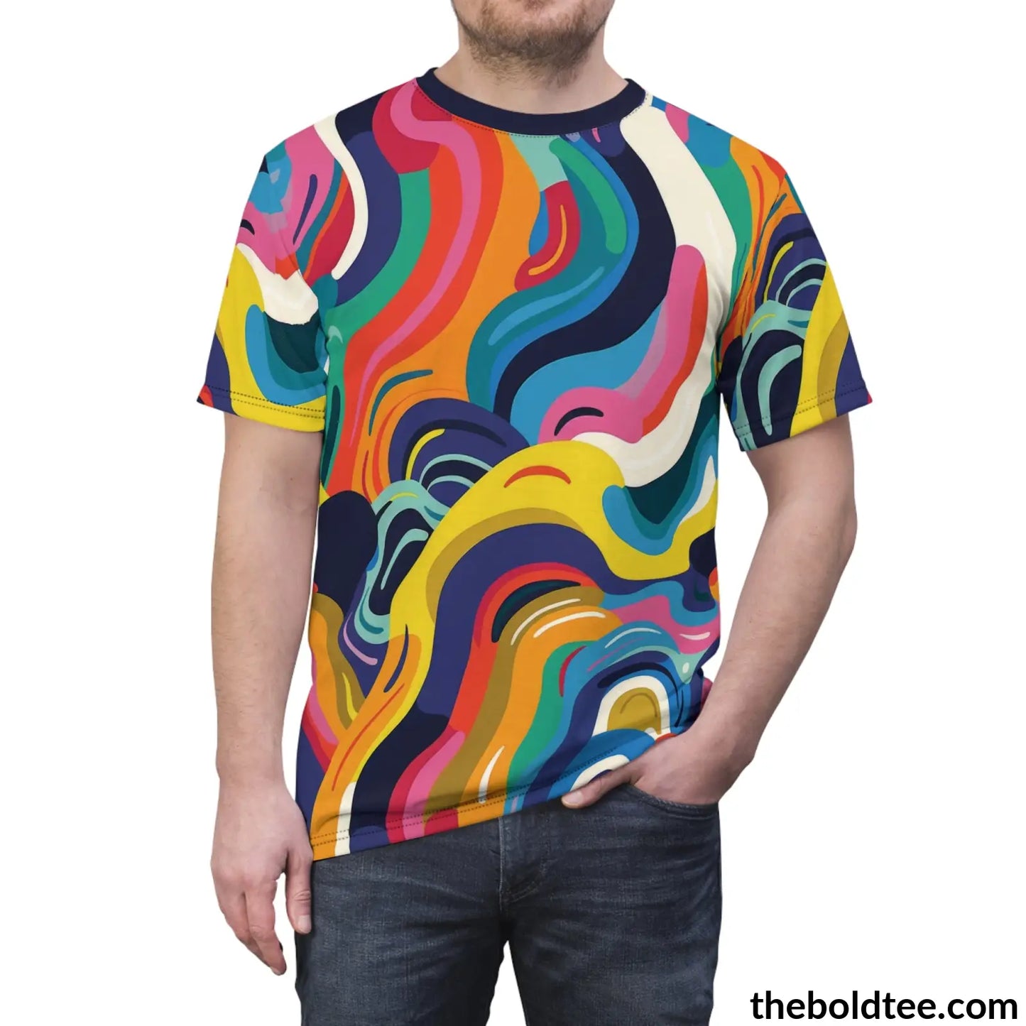 Happy Colors Tee - Premium All Over Print Crewneck Shirt Prints