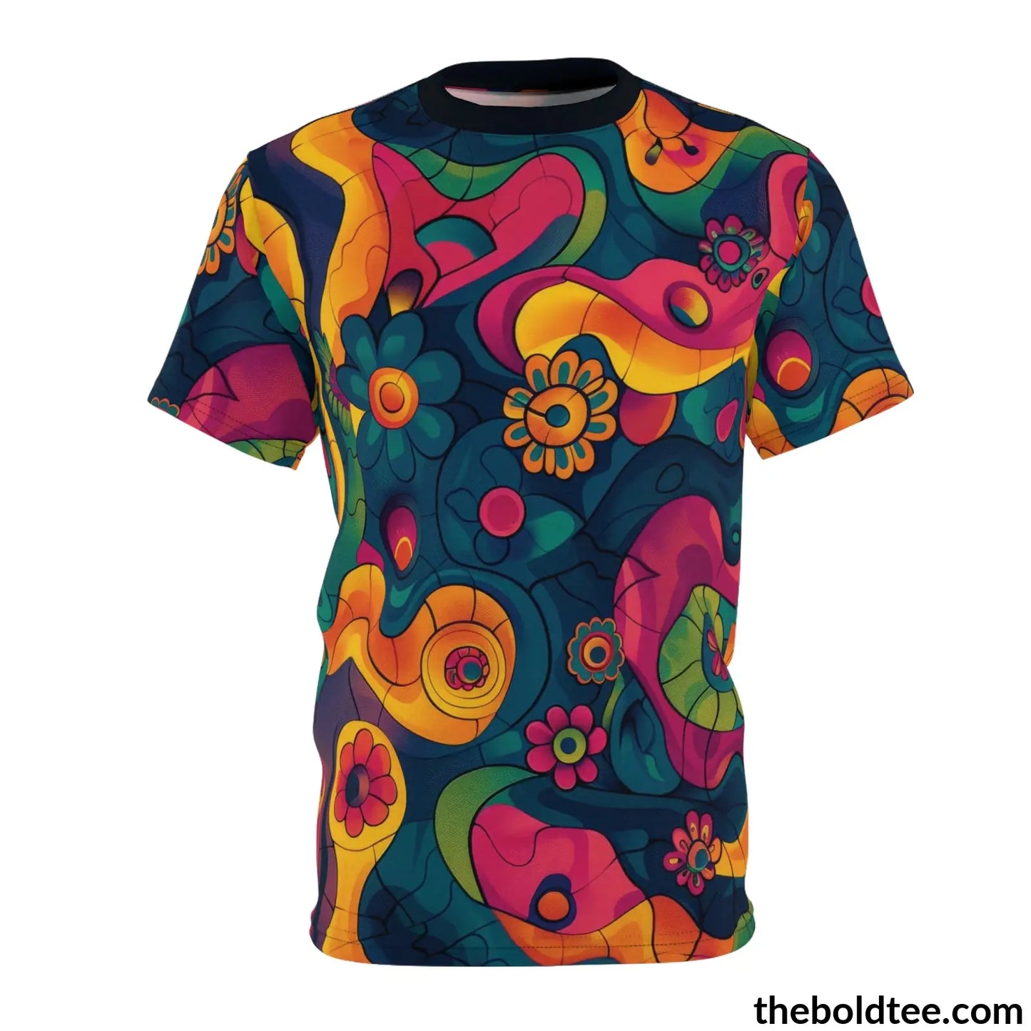 Happy Colors Tee - Premium All Over Print Crewneck Shirt Black Stitching / 6 Oz. S Prints