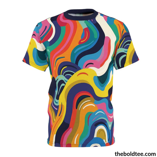 Happy Colors Tee - Premium All Over Print Crewneck Shirt Black Stitching / 6 Oz. S Prints
