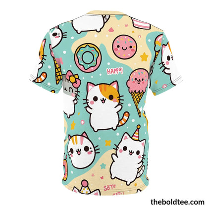 Happy Kawaii Tee - Premium All Over Print Crewneck Shirt Prints