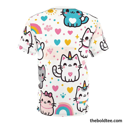 Happy Kawaii Tee - Premium All Over Print Crewneck Shirt Prints