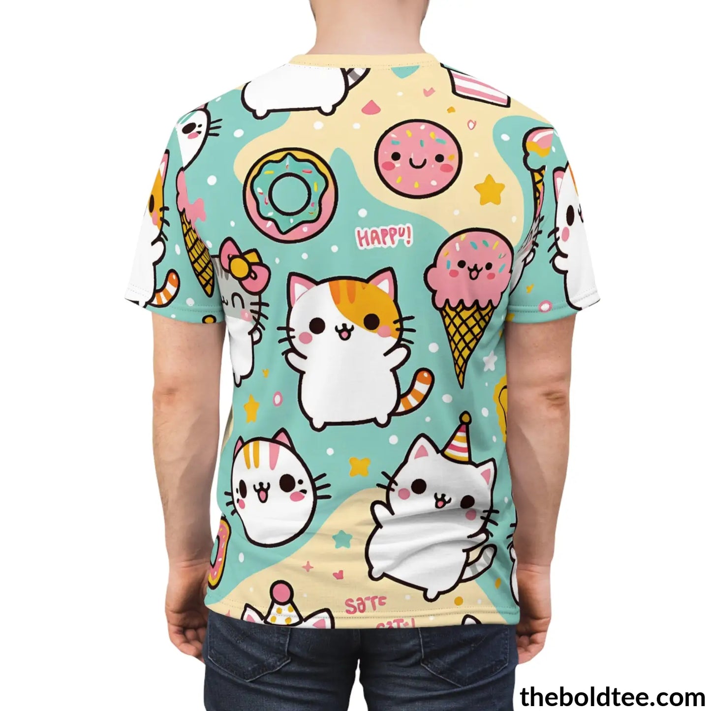 Happy Kawaii Tee - Premium All Over Print Crewneck Shirt Prints