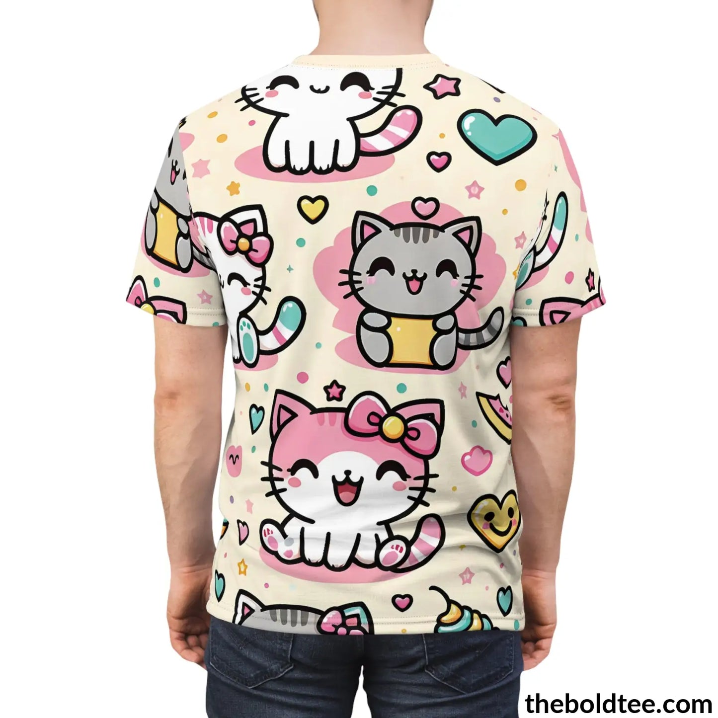 Happy Kawaii Tee - Premium All Over Print Crewneck Shirt Prints