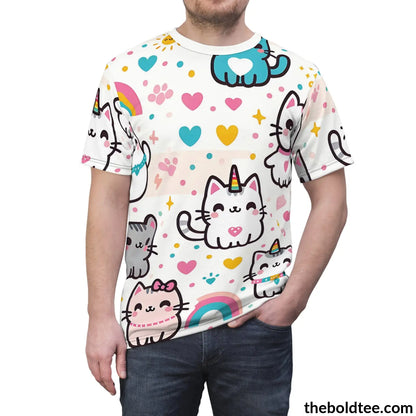 Happy Kawaii Tee - Premium All Over Print Crewneck Shirt Prints