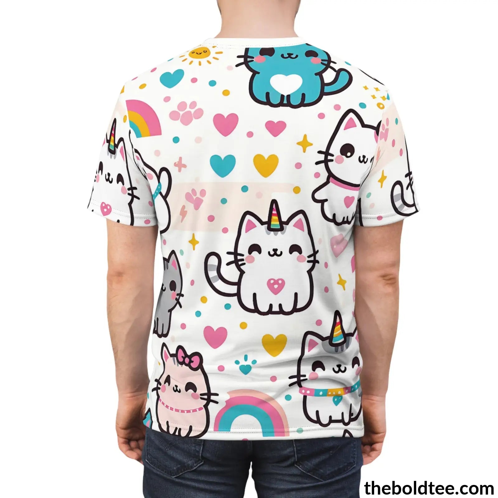 Happy Kawaii Tee - Premium All Over Print Crewneck Shirt Prints