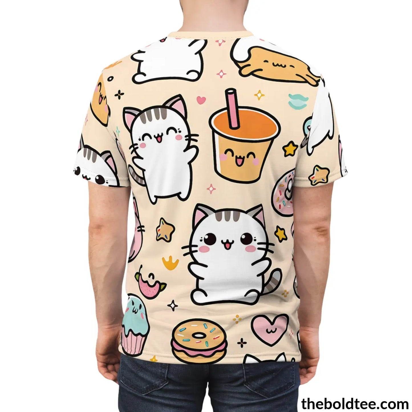 Happy Kawaii Tee - Premium All Over Print Crewneck Shirt Prints