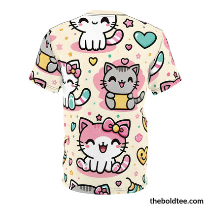 Happy Kawaii Tee - Premium All Over Print Crewneck Shirt Prints