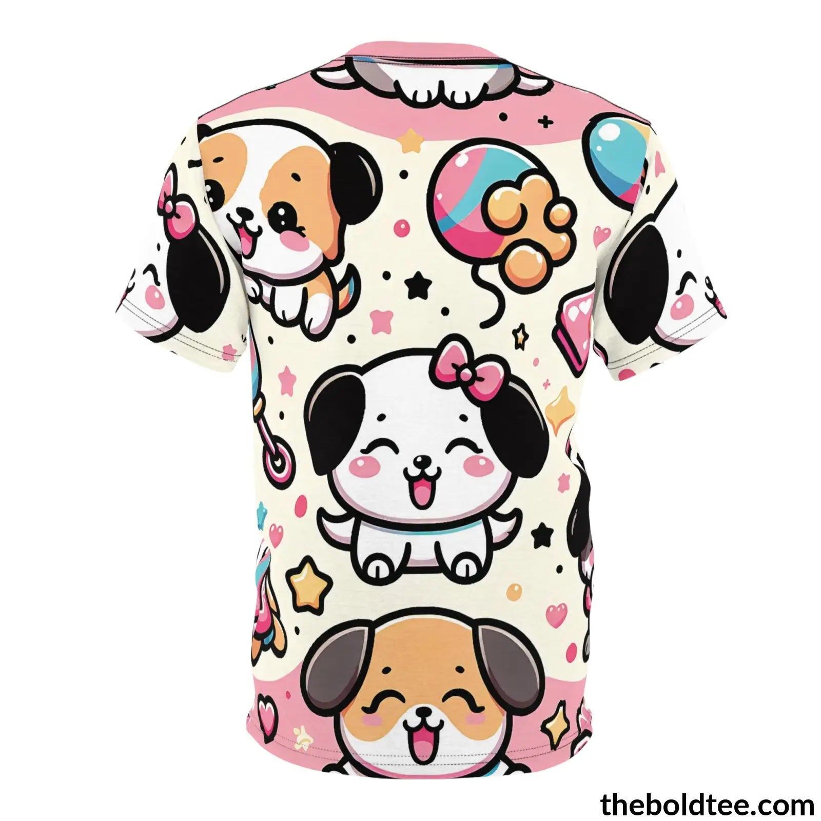 Happy Kawaii Dogs Tee - Premium All Over Print Crewneck Shirt Prints