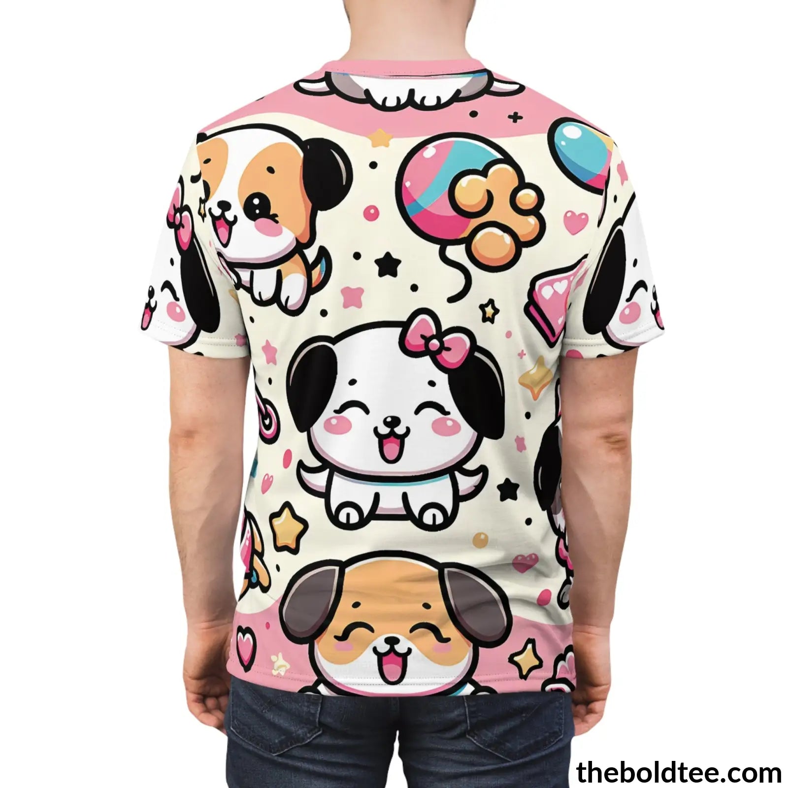 Happy Kawaii Dogs Tee - Premium All Over Print Crewneck Shirt Prints