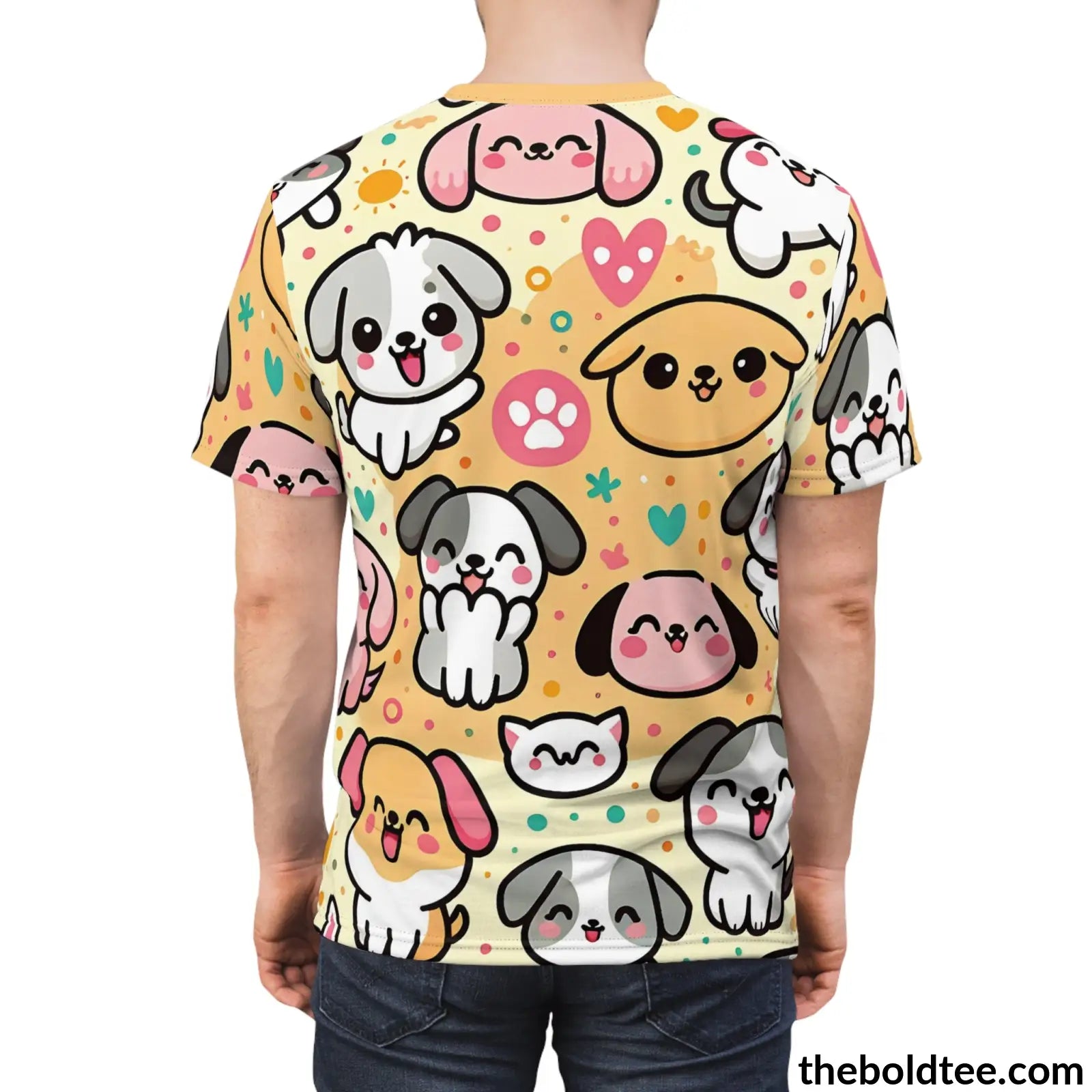 Happy Kawaii Dogs Tee - Premium All Over Print Crewneck Shirt Prints