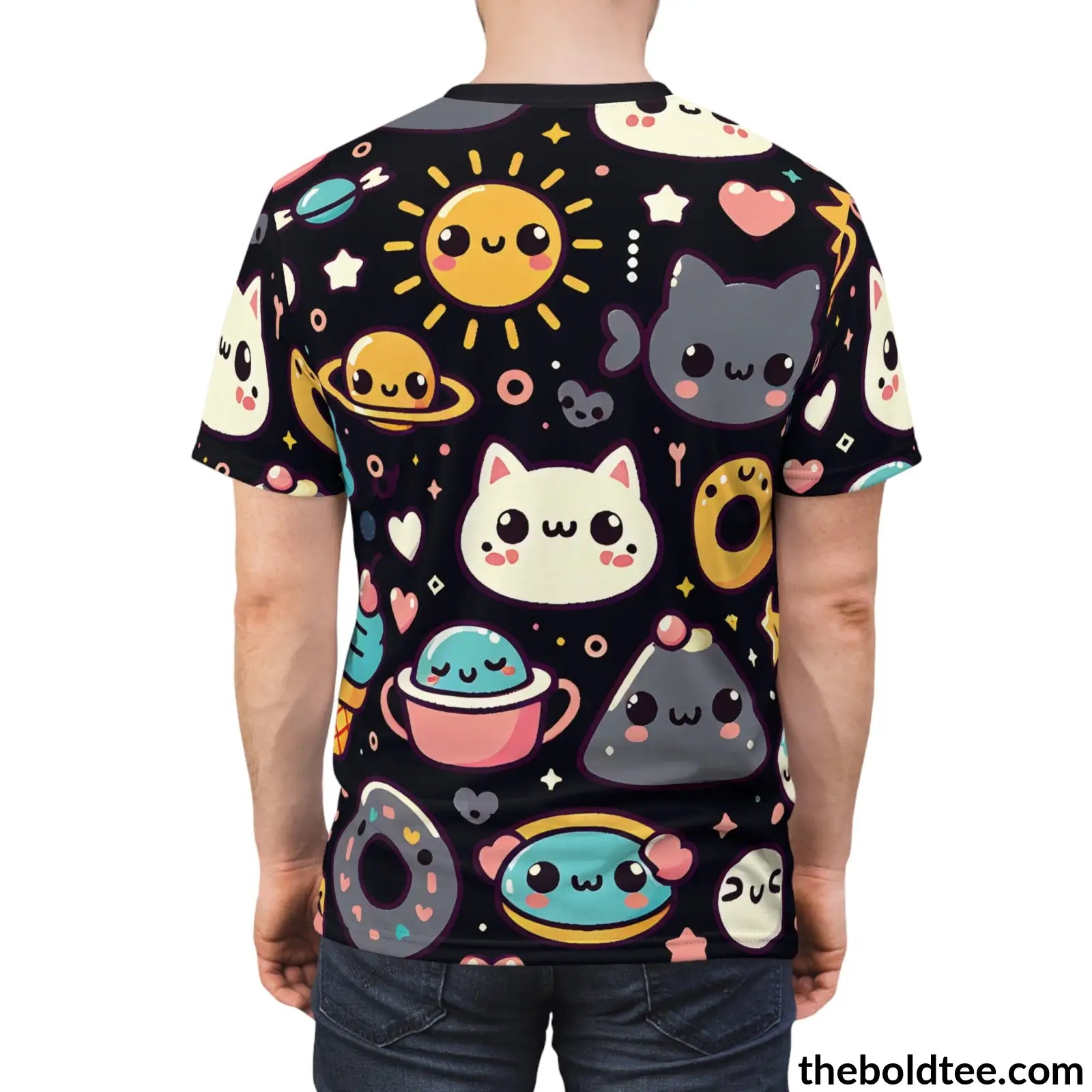 Happy Kawaii Tee - Premium All Over Print Crewneck Shirt Prints