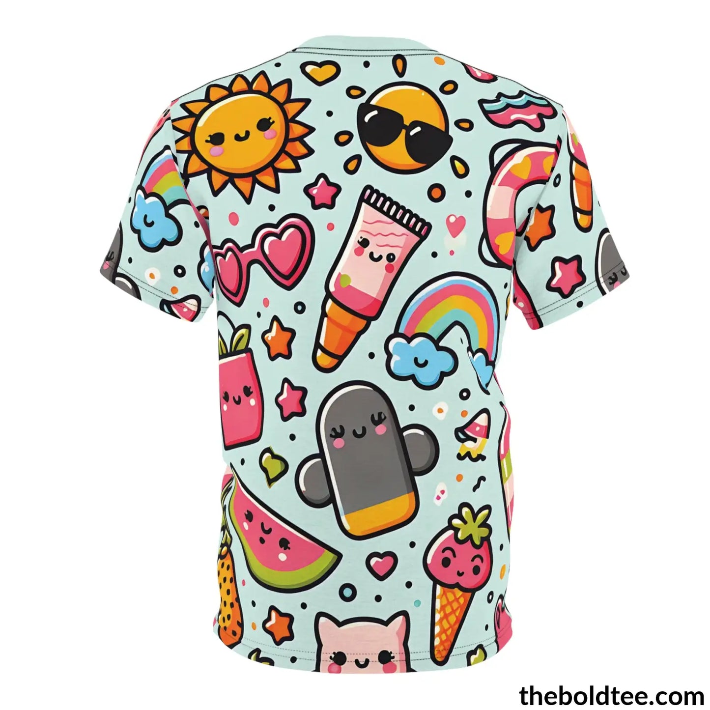 Happy Kawaii Tee - Premium All Over Print Crewneck Shirt Prints