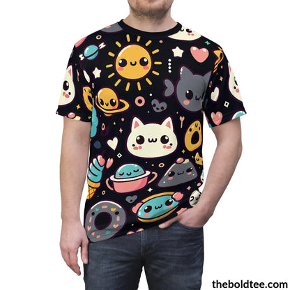 Happy Kawaii Tee - Premium All Over Print Crewneck Shirt Prints