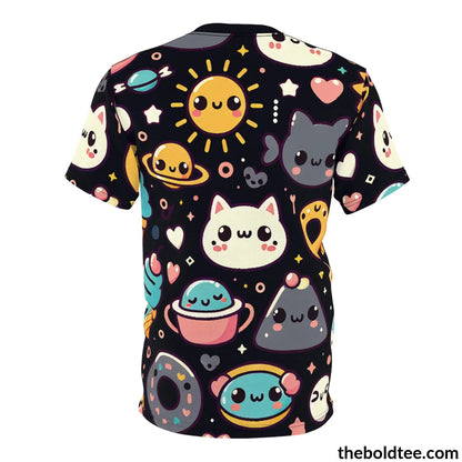 Happy Kawaii Tee - Premium All Over Print Crewneck Shirt Prints