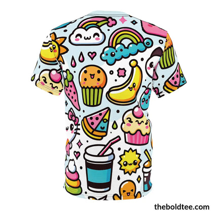 Happy Kawaii Tee - Premium All Over Print Crewneck Shirt Prints