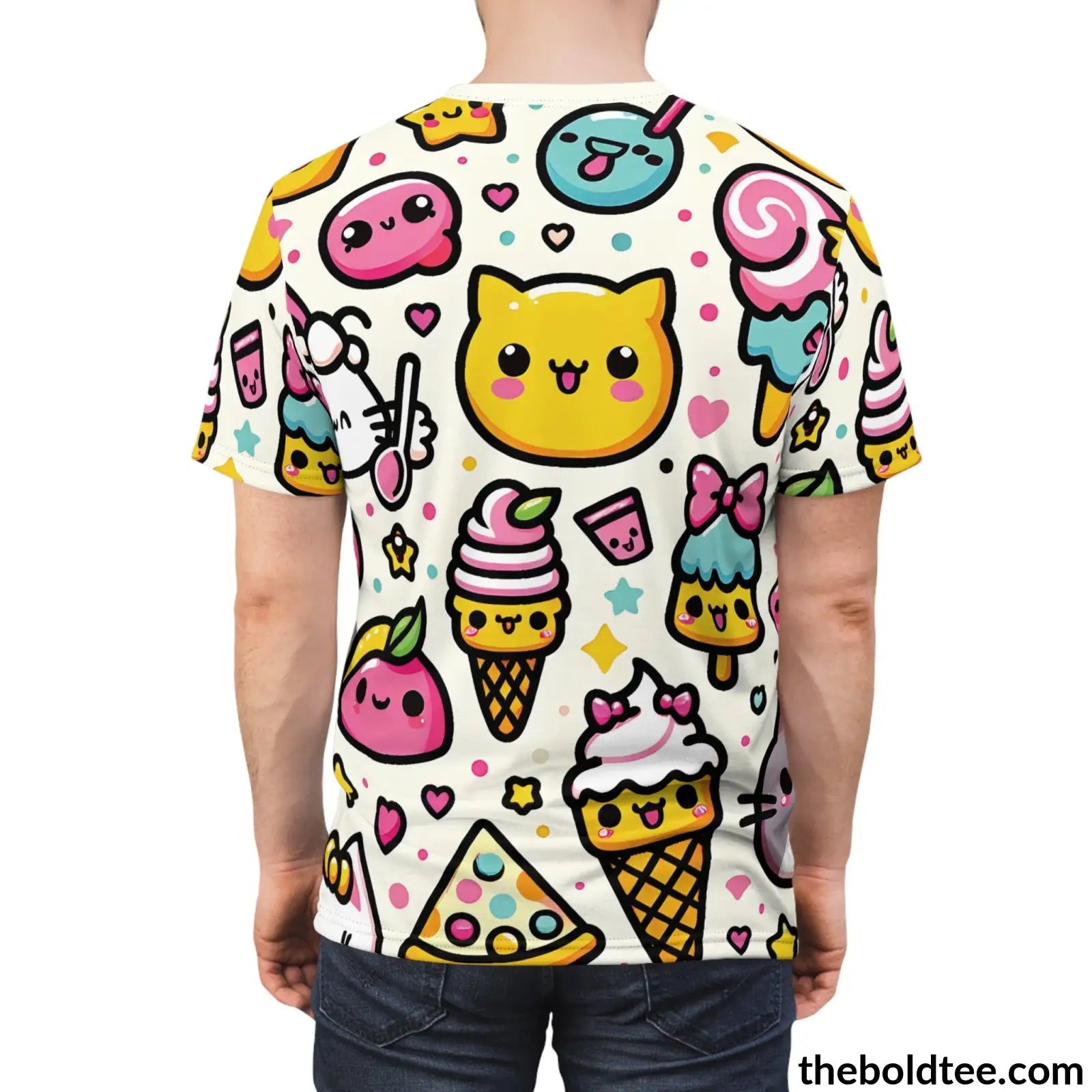 Happy Kawaii Tee - Premium All Over Print Crewneck Shirt Prints