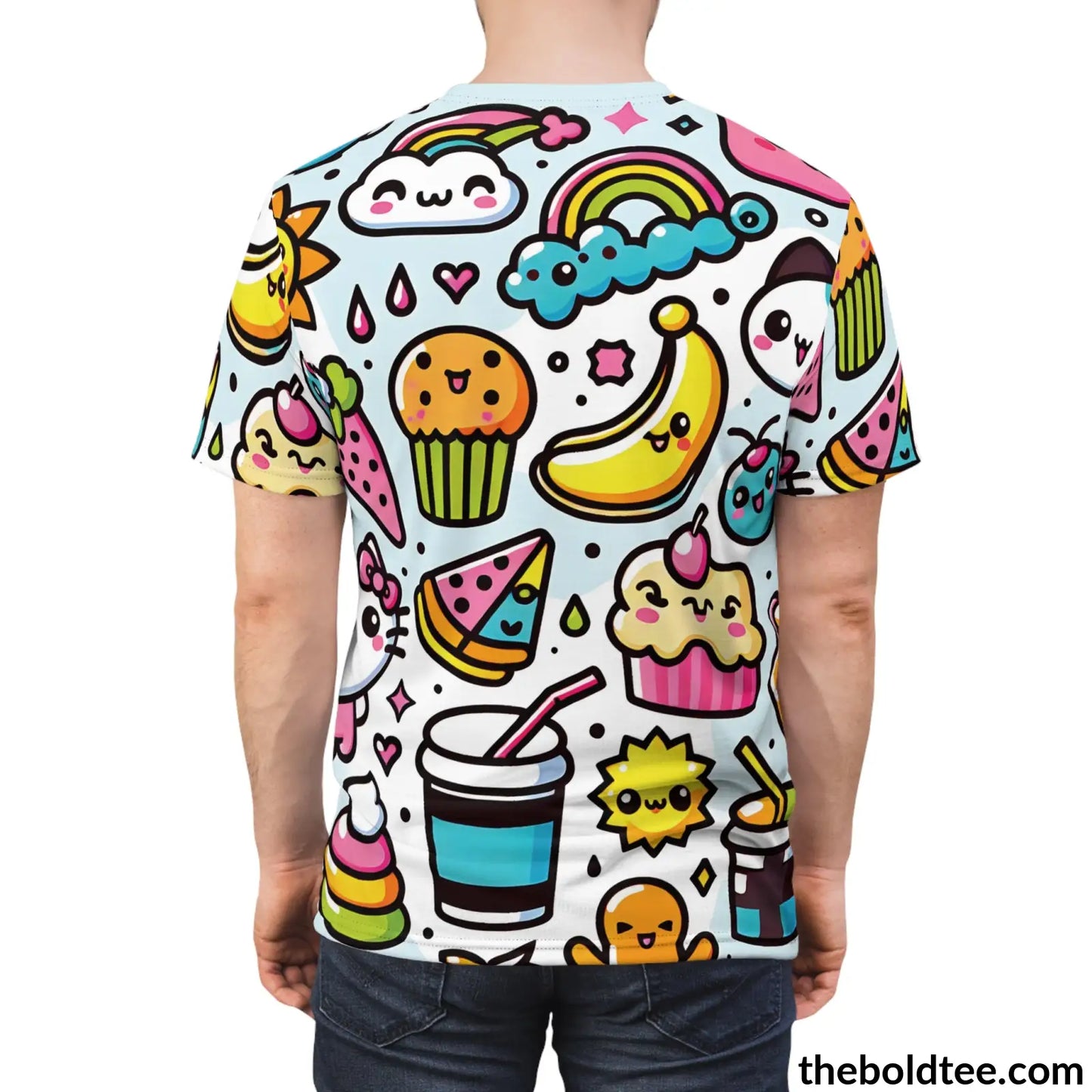 Happy Kawaii Tee - Premium All Over Print Crewneck Shirt Prints