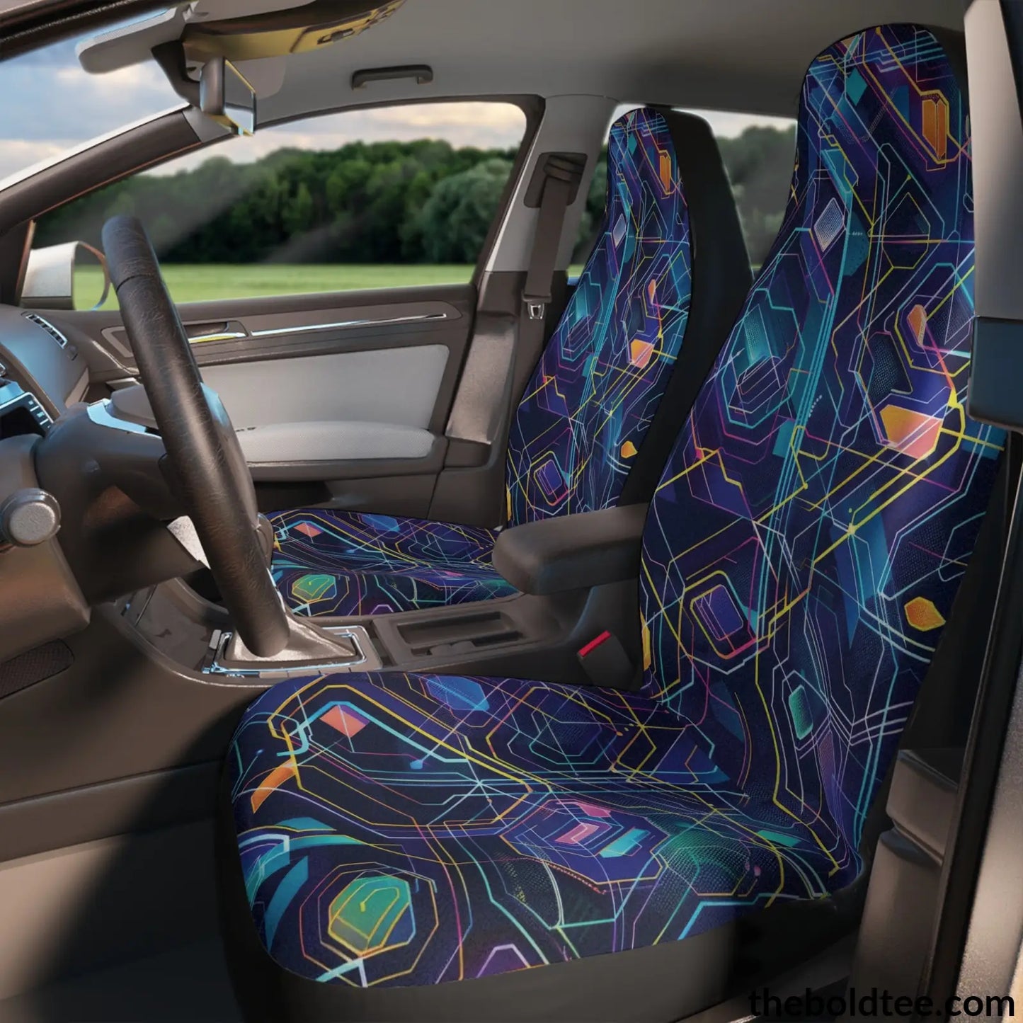 High Tech Print Car Seat Covers (2 Pcs.) All Over Prints