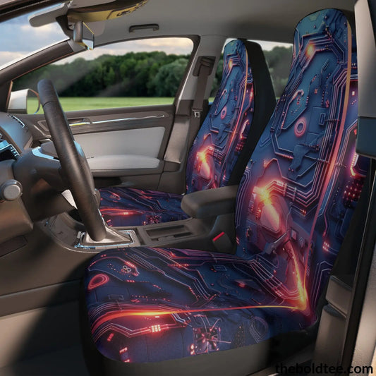 High Tech Print Car Seat Covers (2 Pcs.) All Over Prints